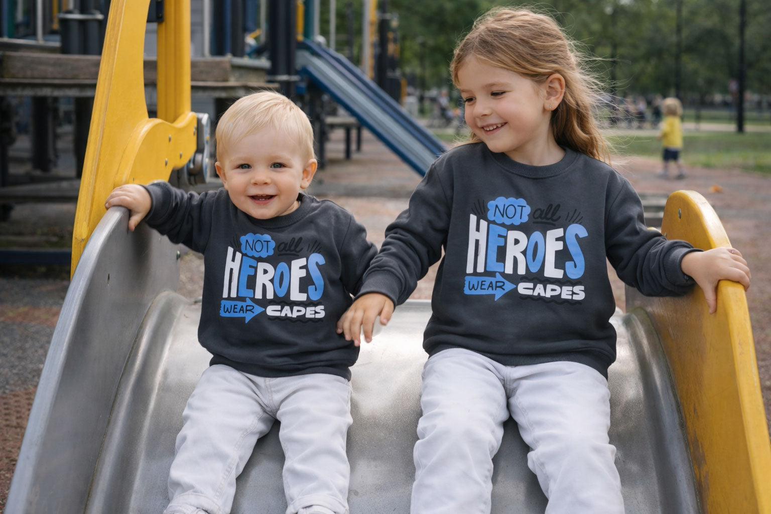 Kids Winter Sweatshirts Heroes Design Dark Grey Color for Boy and Girl