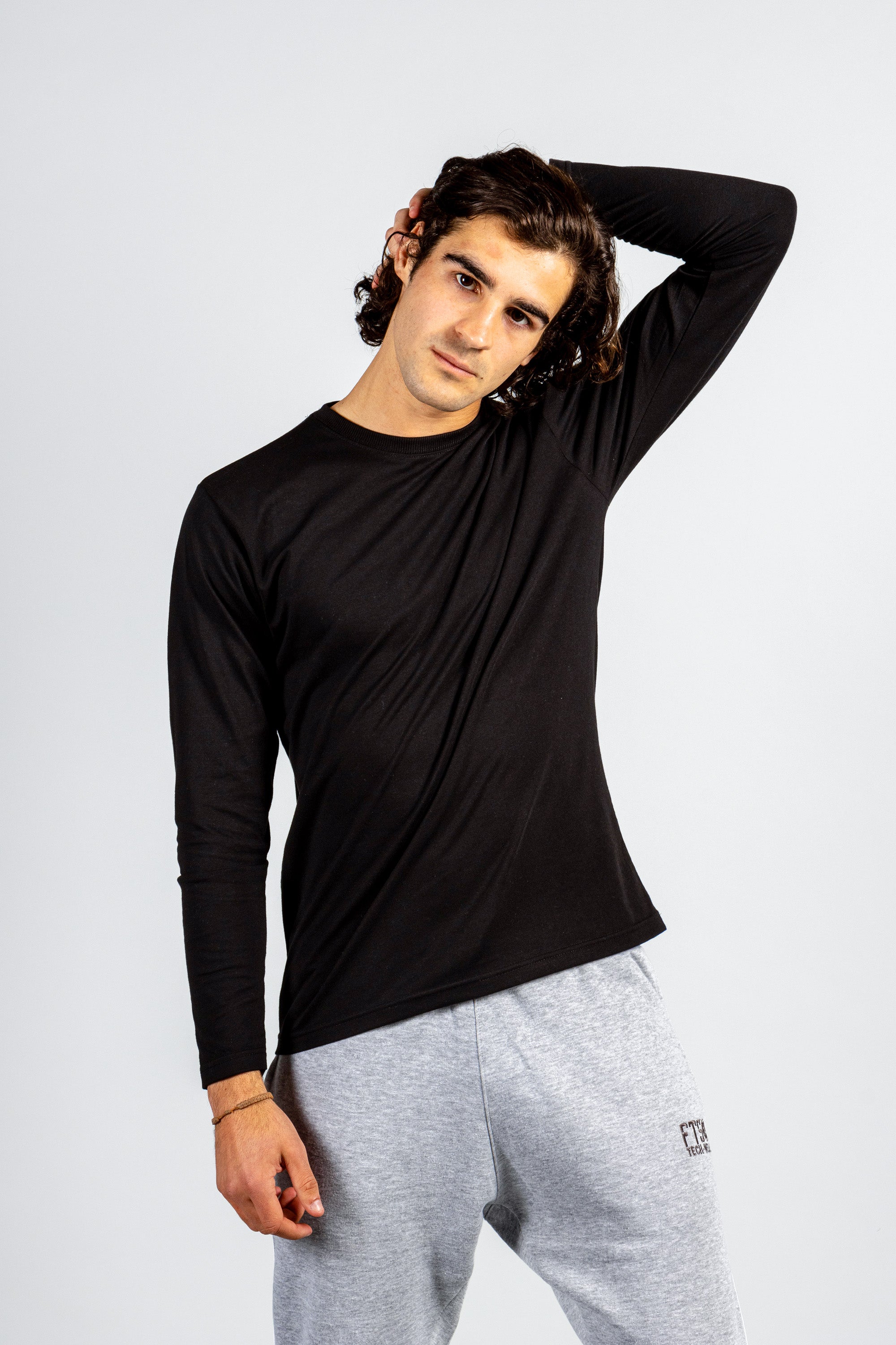 Full Sleeves T-Shirts | Black Round Neck Full Sleeves Shirt