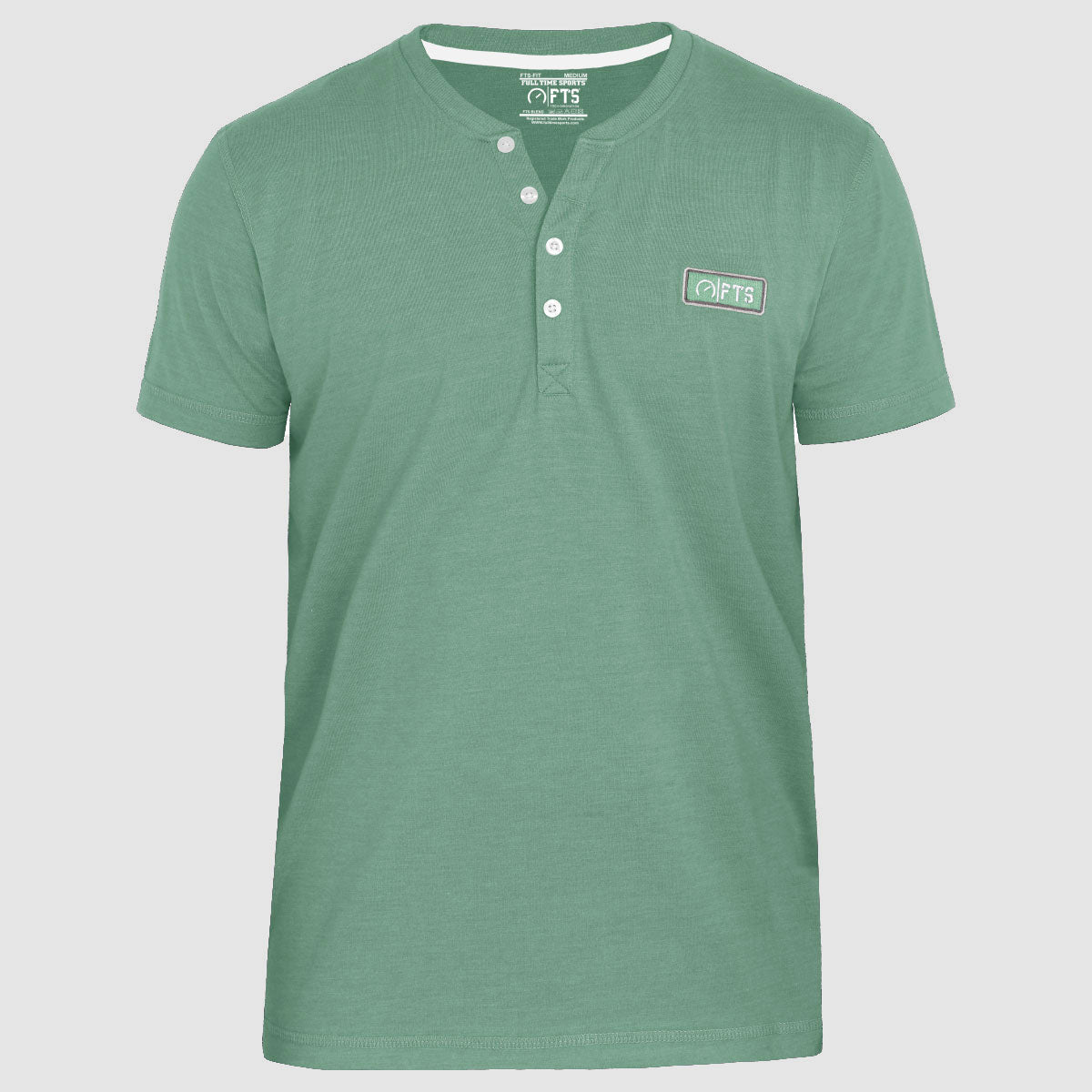 Henley Shirts | Hunter Green Short Sleeves Henley T-Shirt