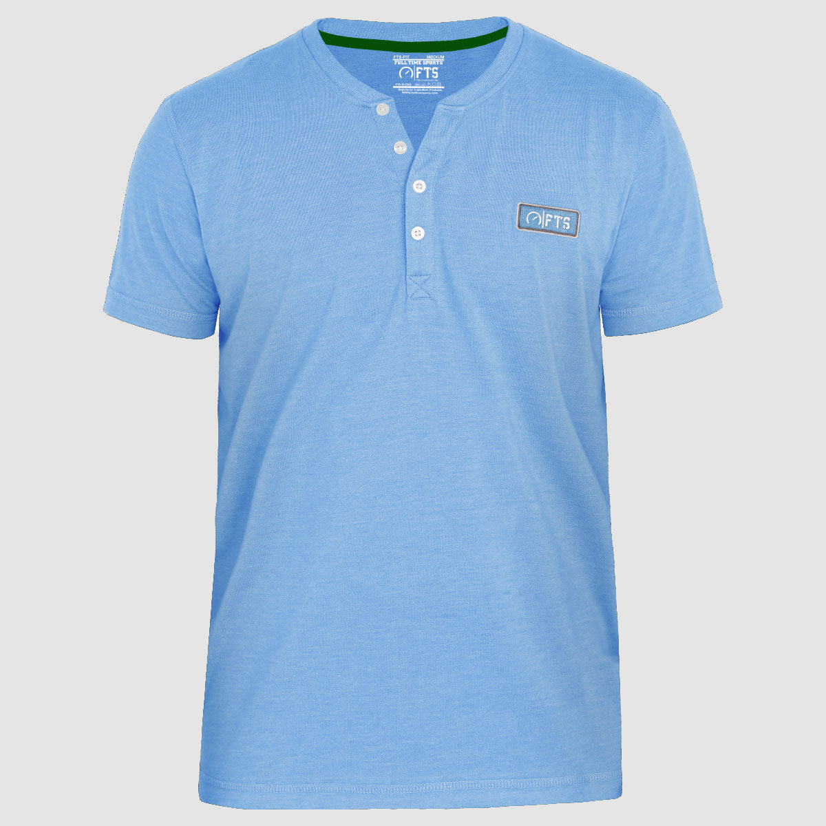 Henley Shirts | Lite Blue Short Sleeves Henley T-Shirt
