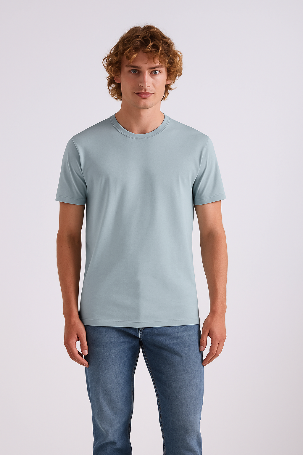 Lagoon Round Neck Cotton T-Shirt for Men | Short Sleeves