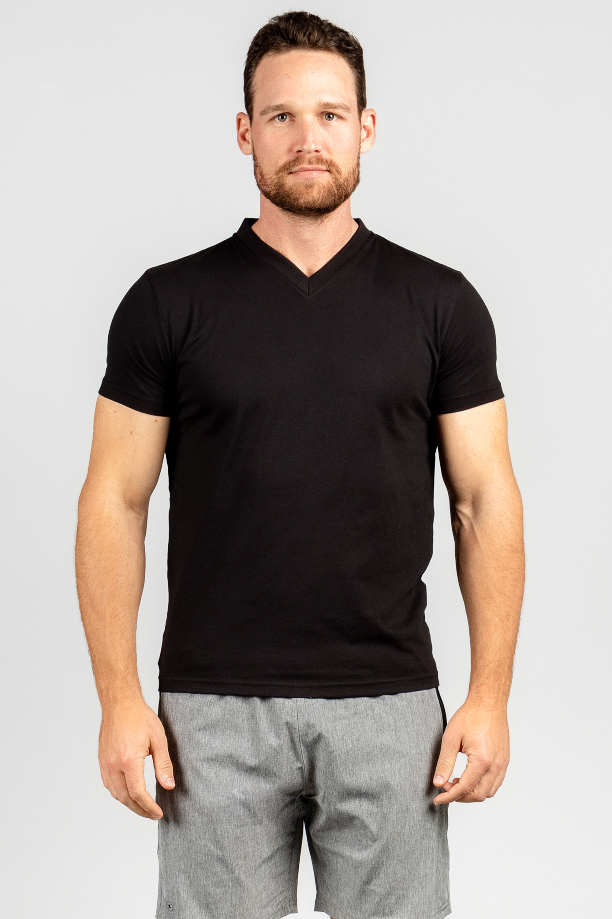 Black V Neck Short Sleeve T-Shirts | Comfortable Half Sleeves V-Neck Shirts