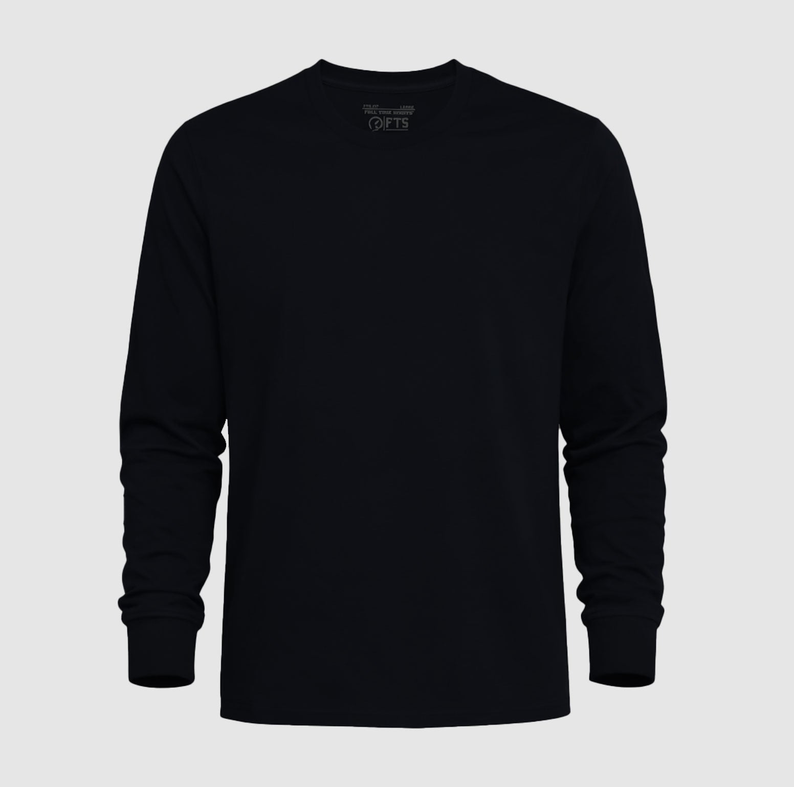 Black Full Sleeve T-Shirt for Men and Women – Premium Ribbed Cuffs