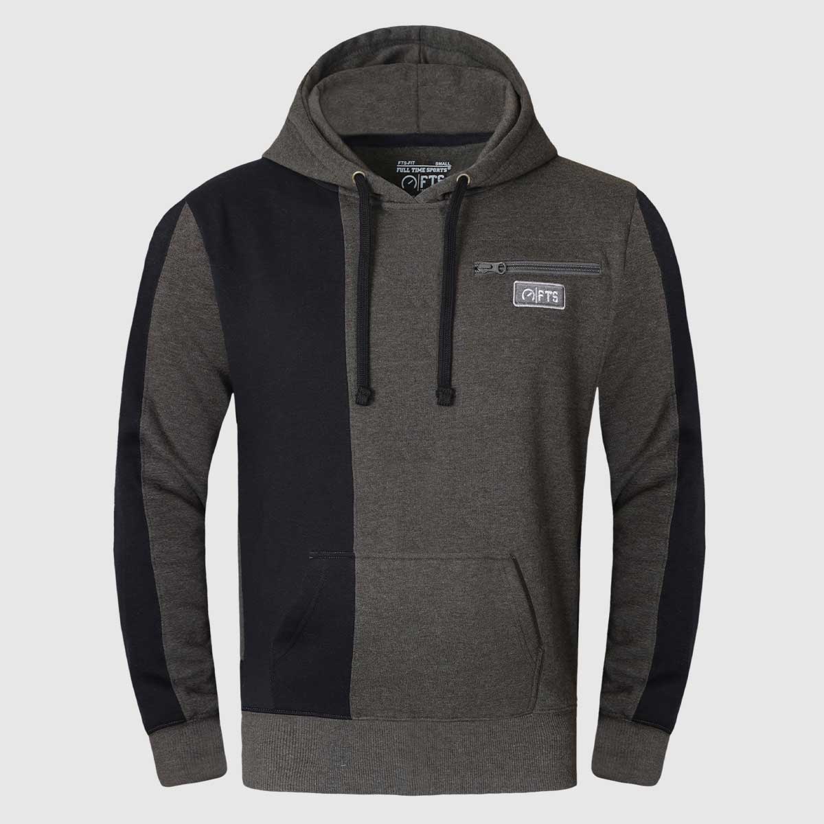 Black Charcoal Panel Pullover Hoodie for men and women - Hooded Pullover