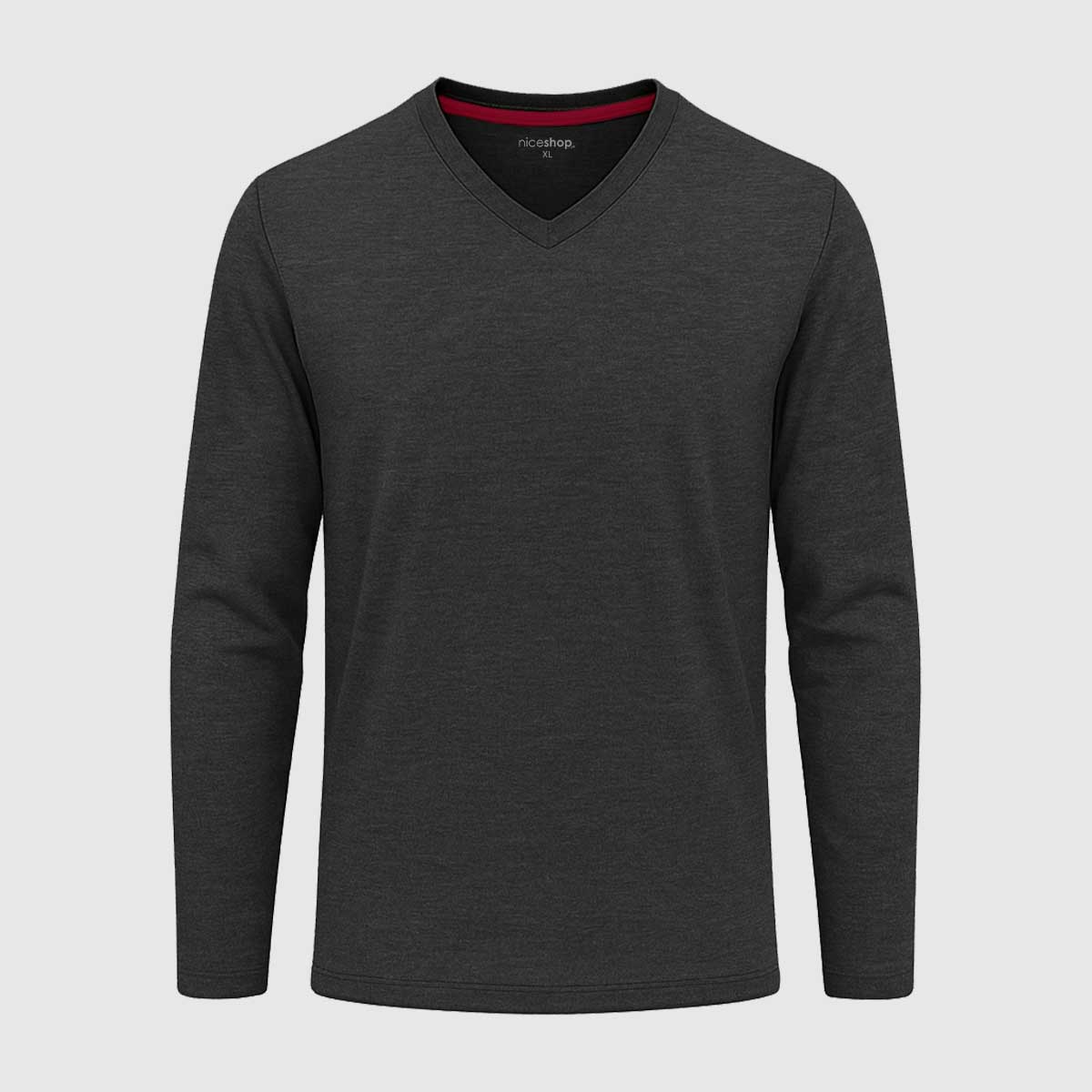 V-Neck Full Sleeve Shirt | Charcoal V Neck T-Shirts