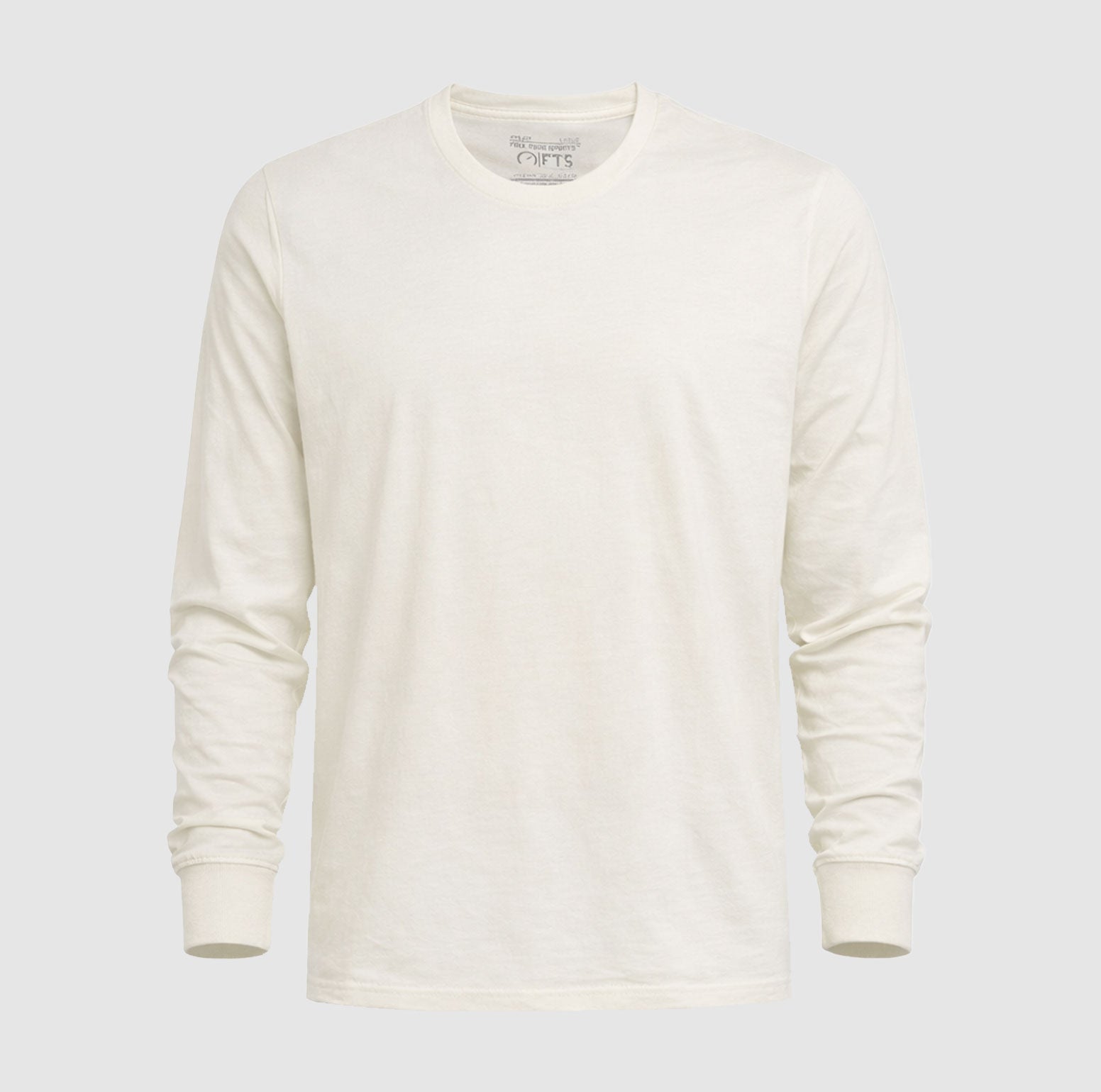 Cream Full Sleeve T-Shirt for Men and Women Premium Ribbed Cuffs