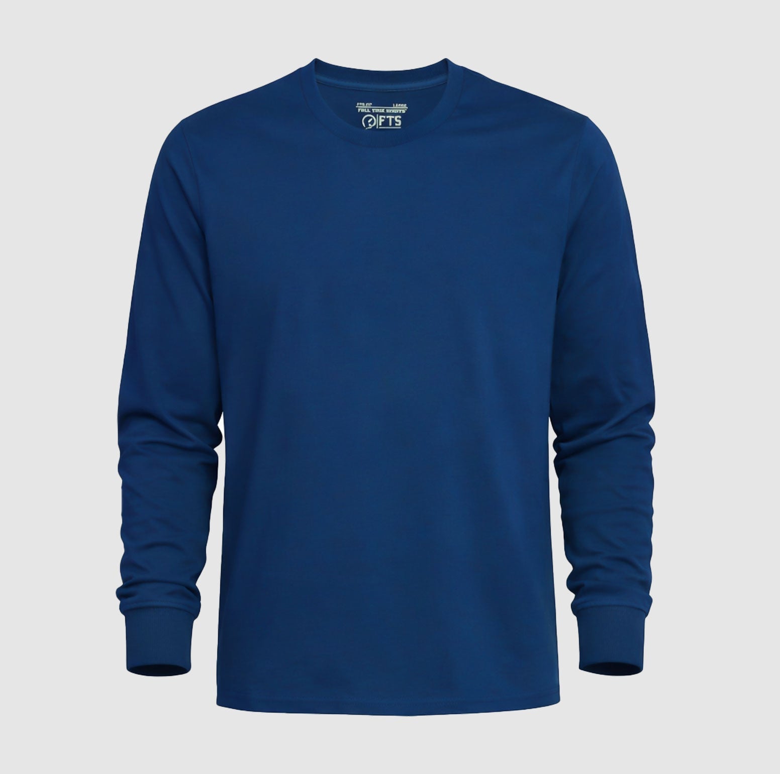 Dark Blue Full Sleeve T-Shirt for Men and Women Premium Ribbed Cuffs