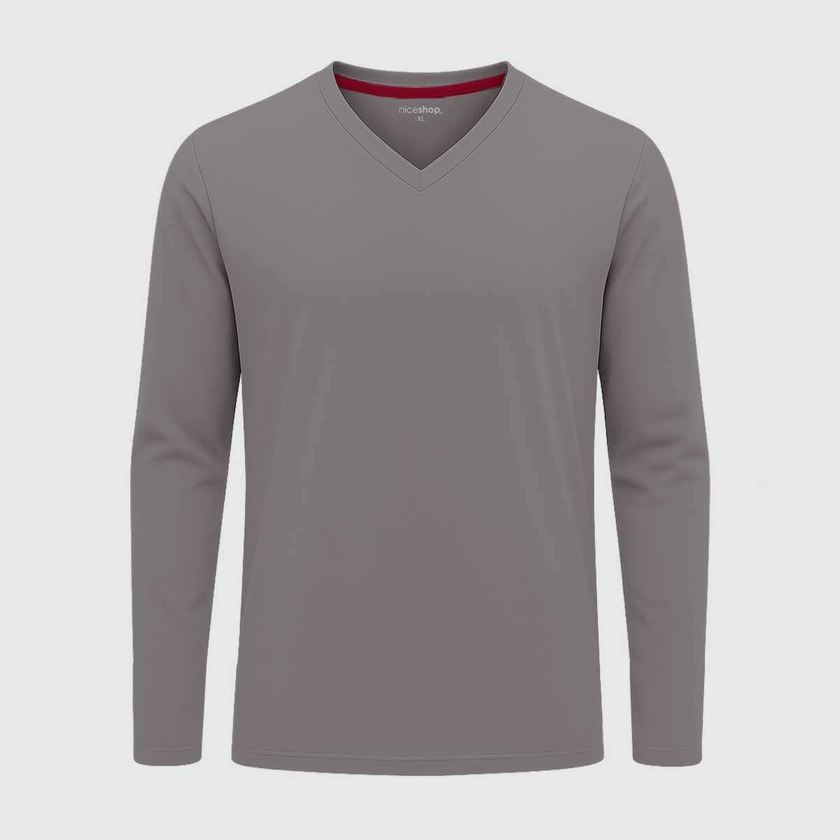 V-Neck Full Sleeve Shirt | Dark Grey V Neck T-Shirts