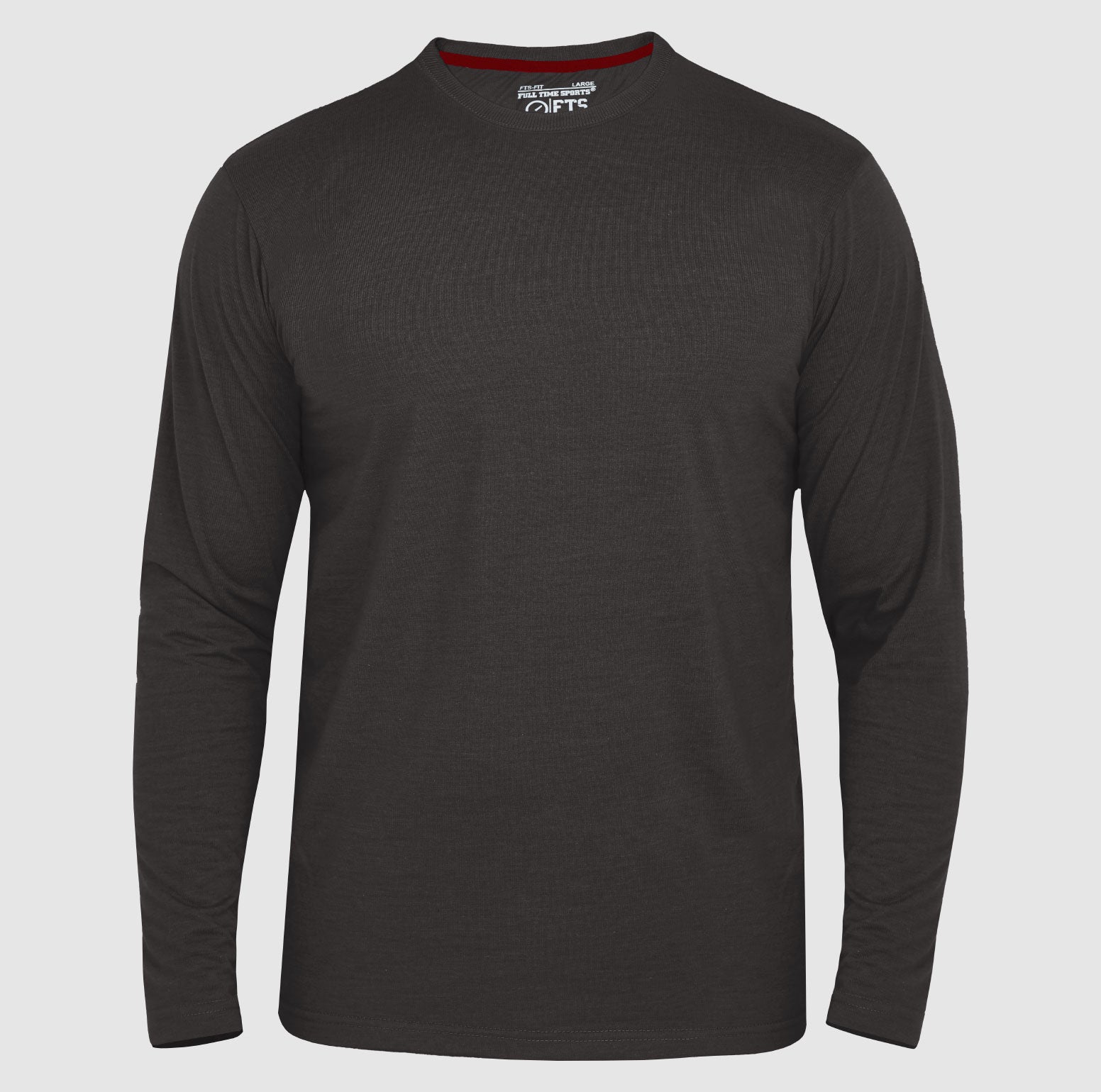 Full Sleeves T-Shirts | Charcoal Round Neck Full Sleeves Shirt