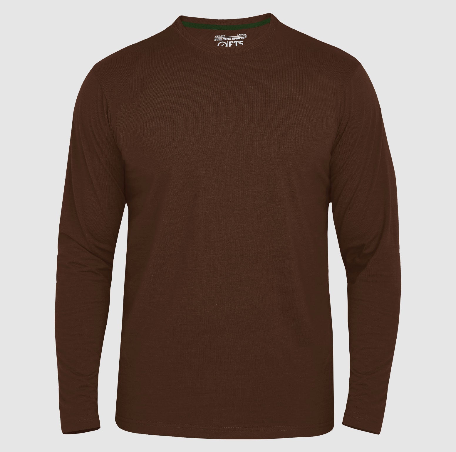 Full Sleeves T-Shirts | Chocolate Round Neck Full Sleeves Shirt