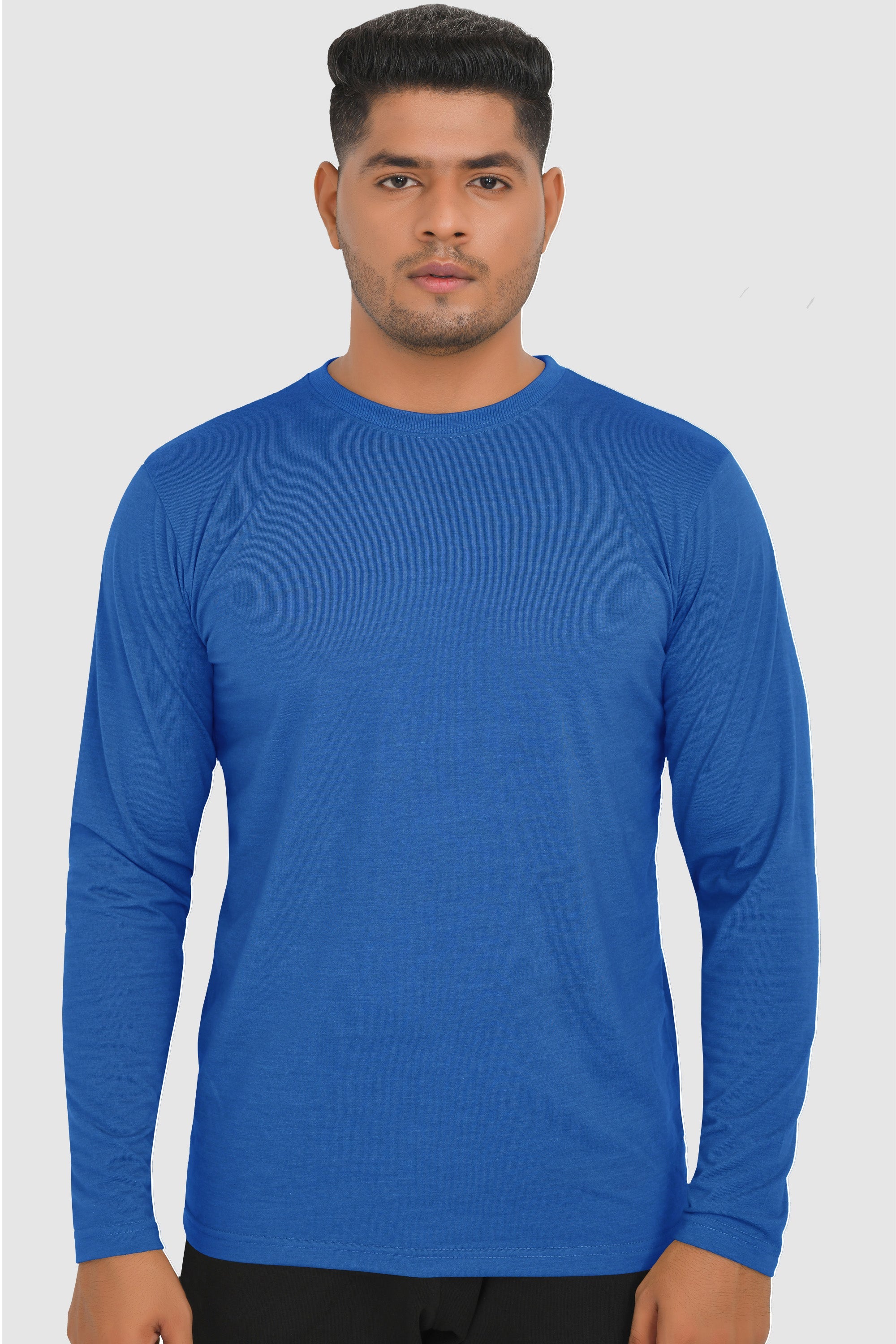 Full Sleeves T-Shirts | Dark Blue Round Neck Full Sleeves Shirt