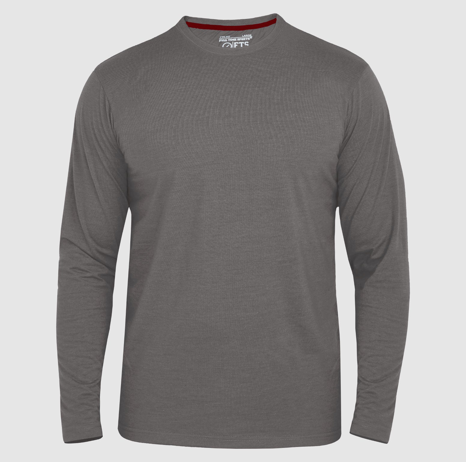 Full Sleeves T-Shirts | Dark Grey Round Neck Full Sleeves Shirt