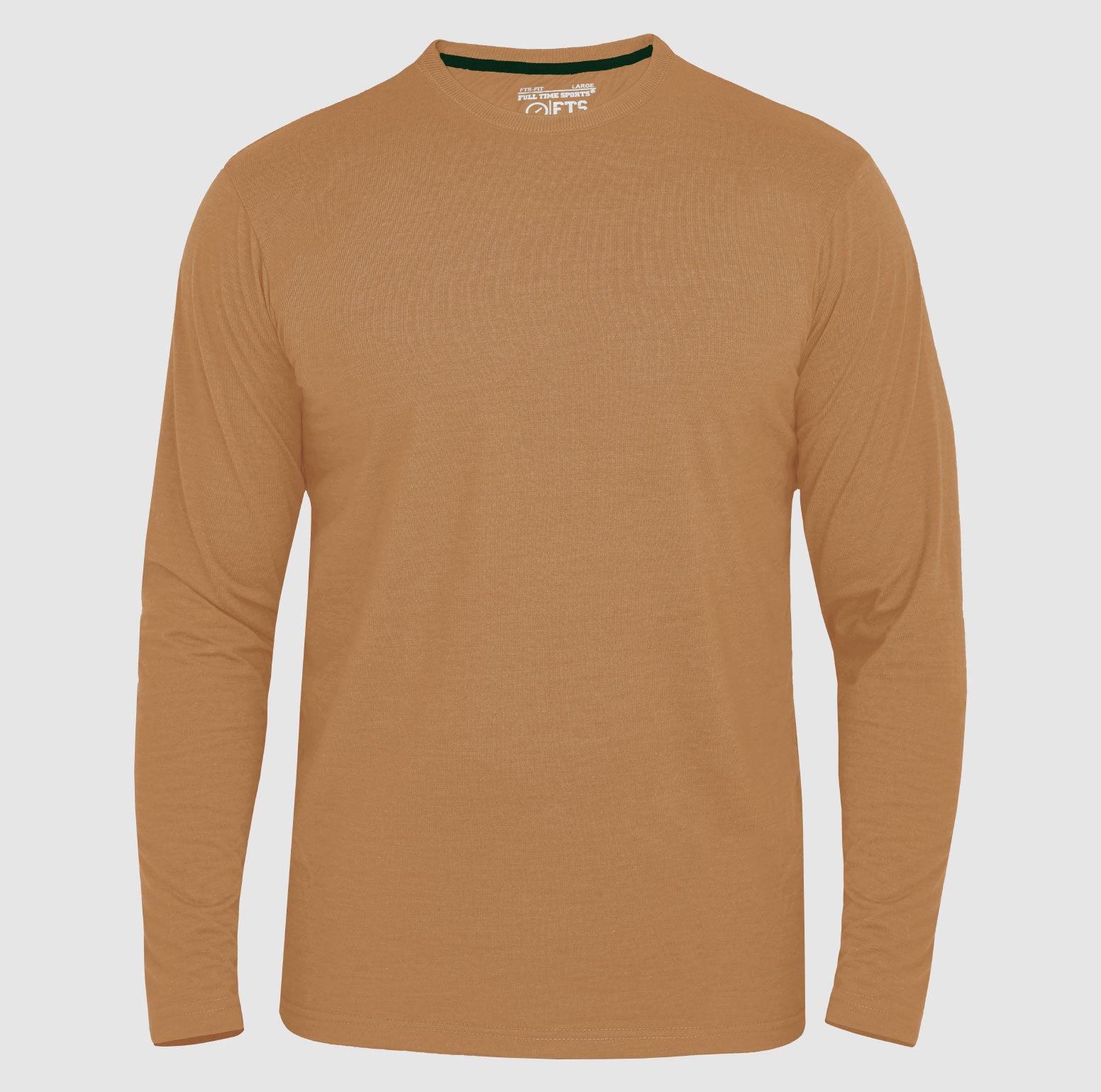 Full Sleeves T-Shirts | Mustard Round Neck Full Sleeves Shirt