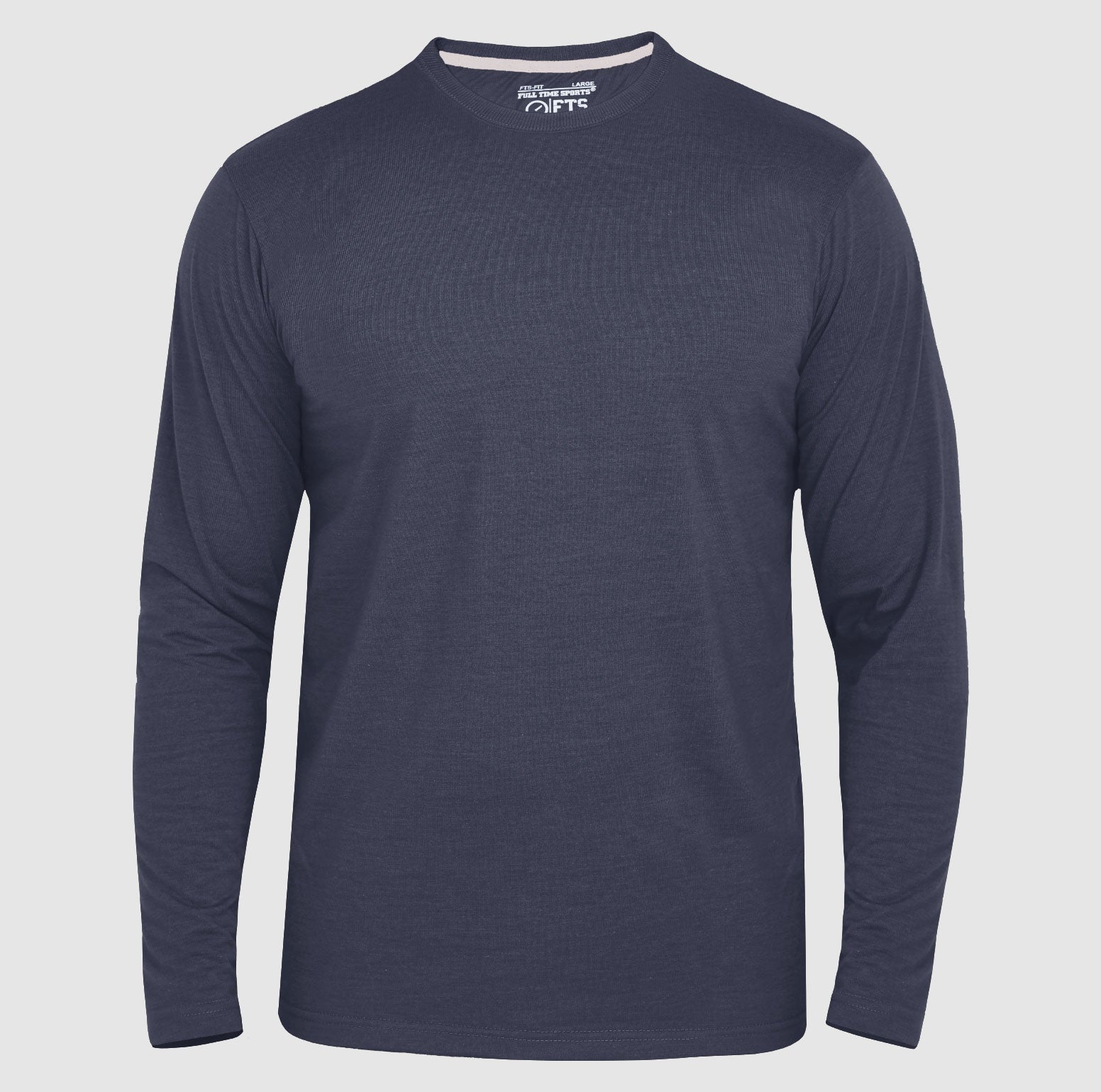 Full Sleeves T-Shirts | Navy Melange Round Neck Full Sleeves Shirt