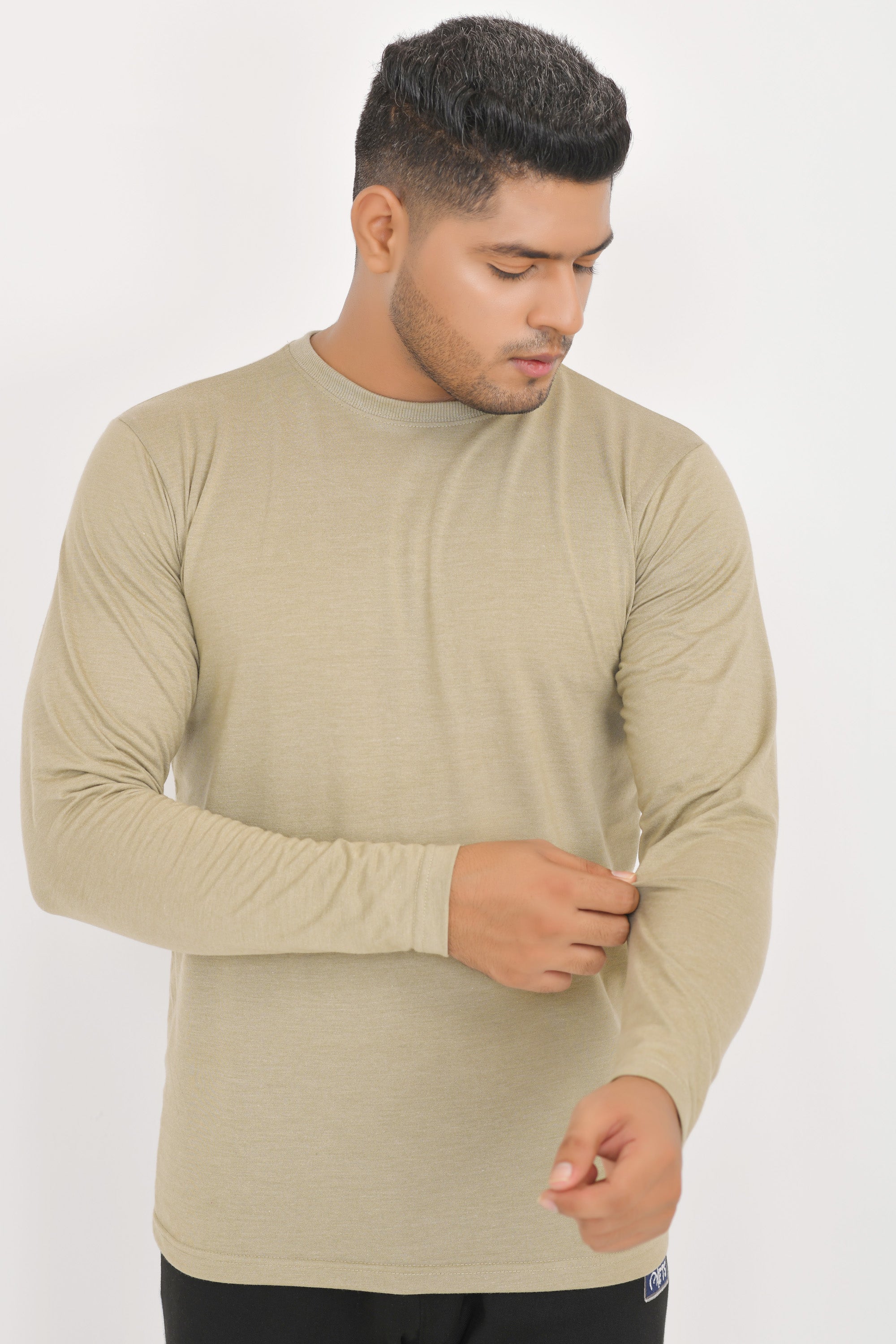 Full Sleeves T-Shirts | Stone Round Neck Full Sleeves Shirt
