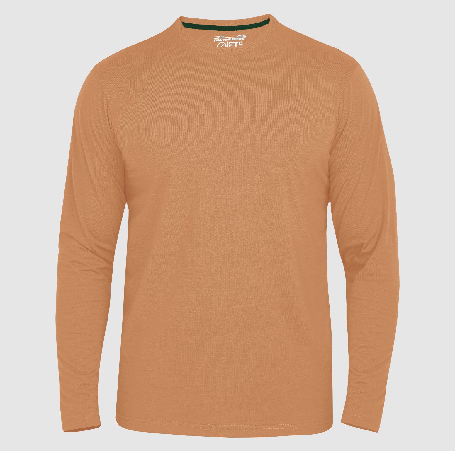 Full Sleeves T-Shirts | Tan Round Neck Full Sleeves Shirt