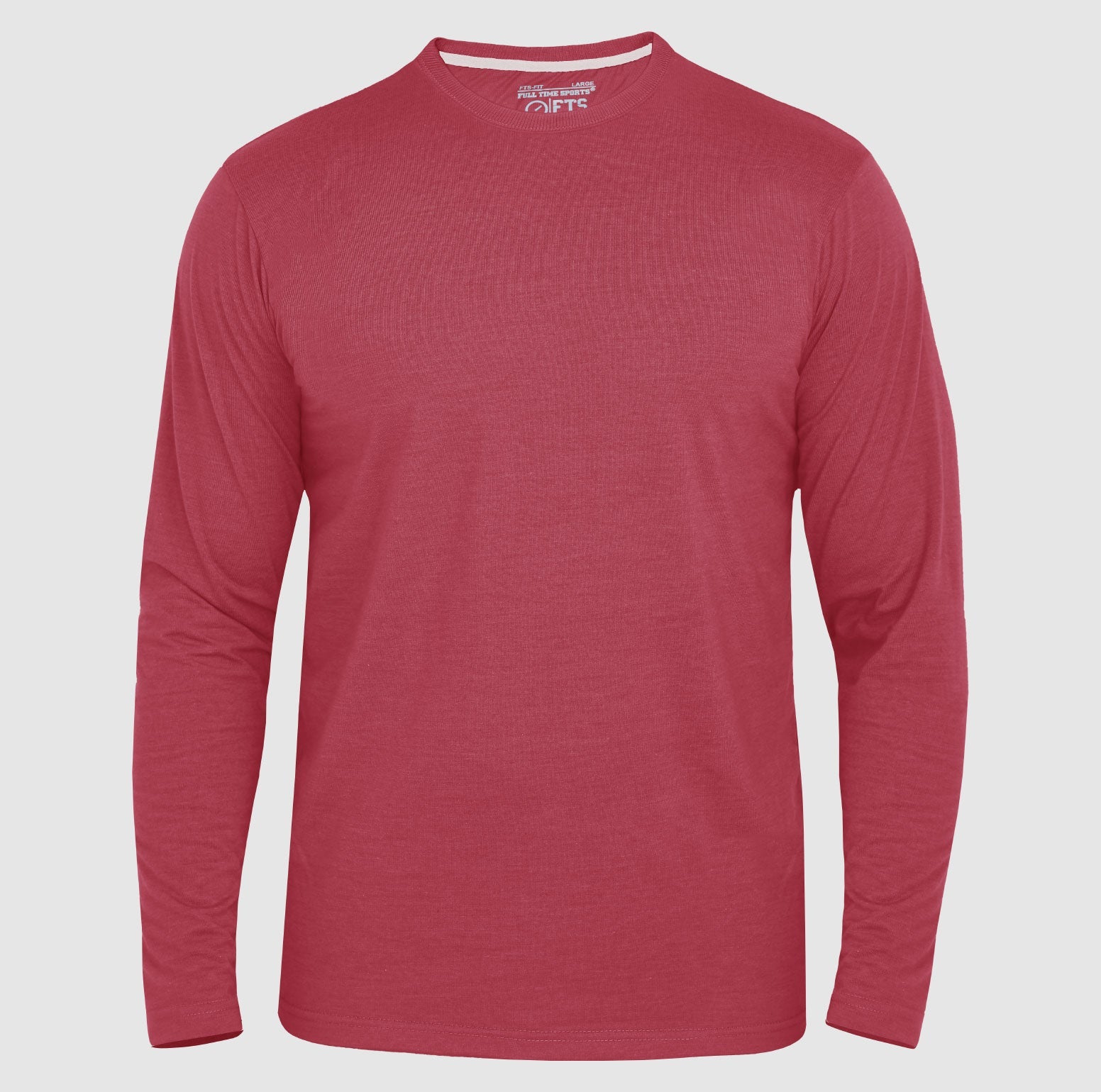 Full Sleeves T-Shirts | Wine Red Round Neck Full Sleeves Shirt