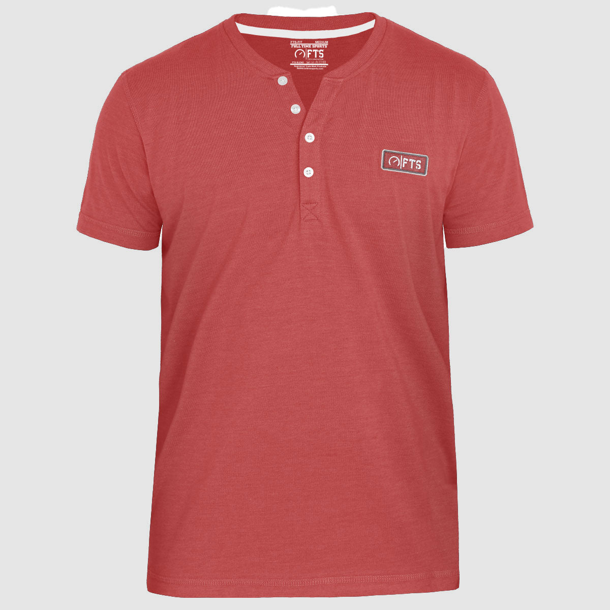 Henley Shirts | Wine Short Sleeves Henley T-Shirt