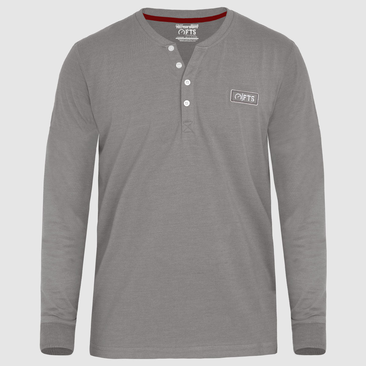 Henley Full Sleeves T-Shirts | Dark Grey Full Sleeves Henley Shirt