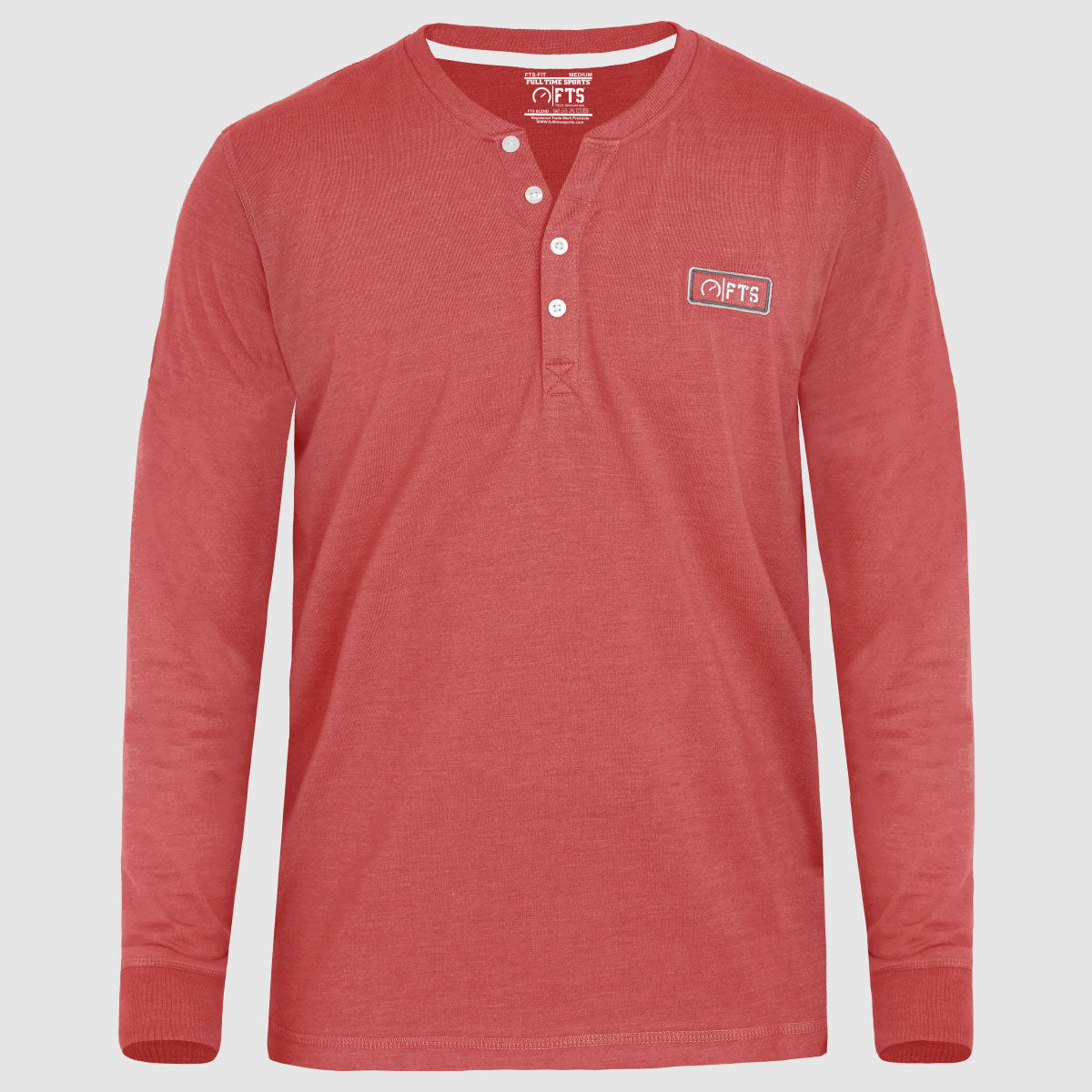 Henley Full Sleeves T-Shirts | Wine Red Full Sleeves Henley Shirt