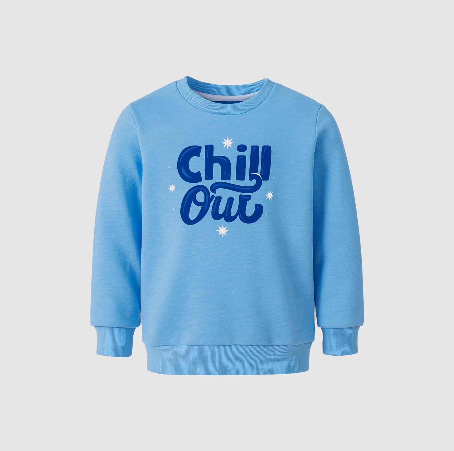 Kids Winter Sweatshirts Chill Design Lite Blue Color for Boy and Girl