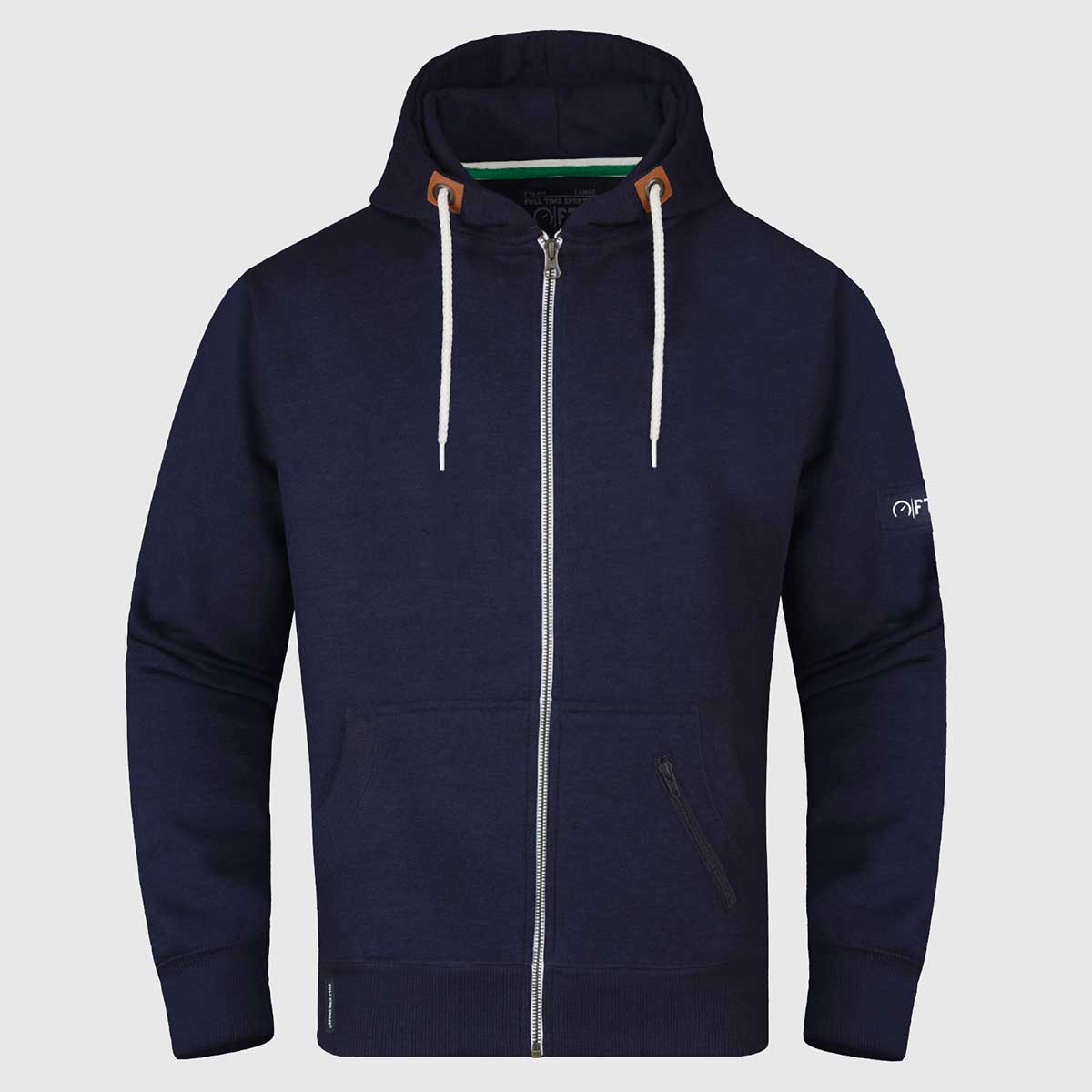 Navy Blue Plain Zip Hoodie for Men and Women - Hooded Zipper