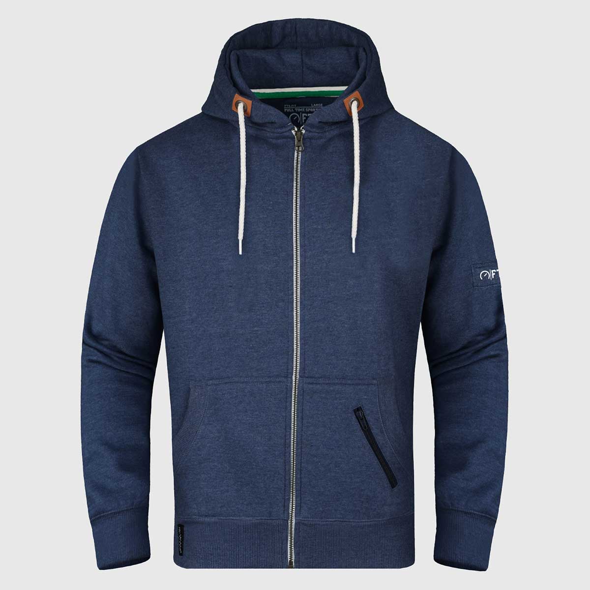 Navy Melange Zip Hoodie for Men and Women - Hooded Zipper