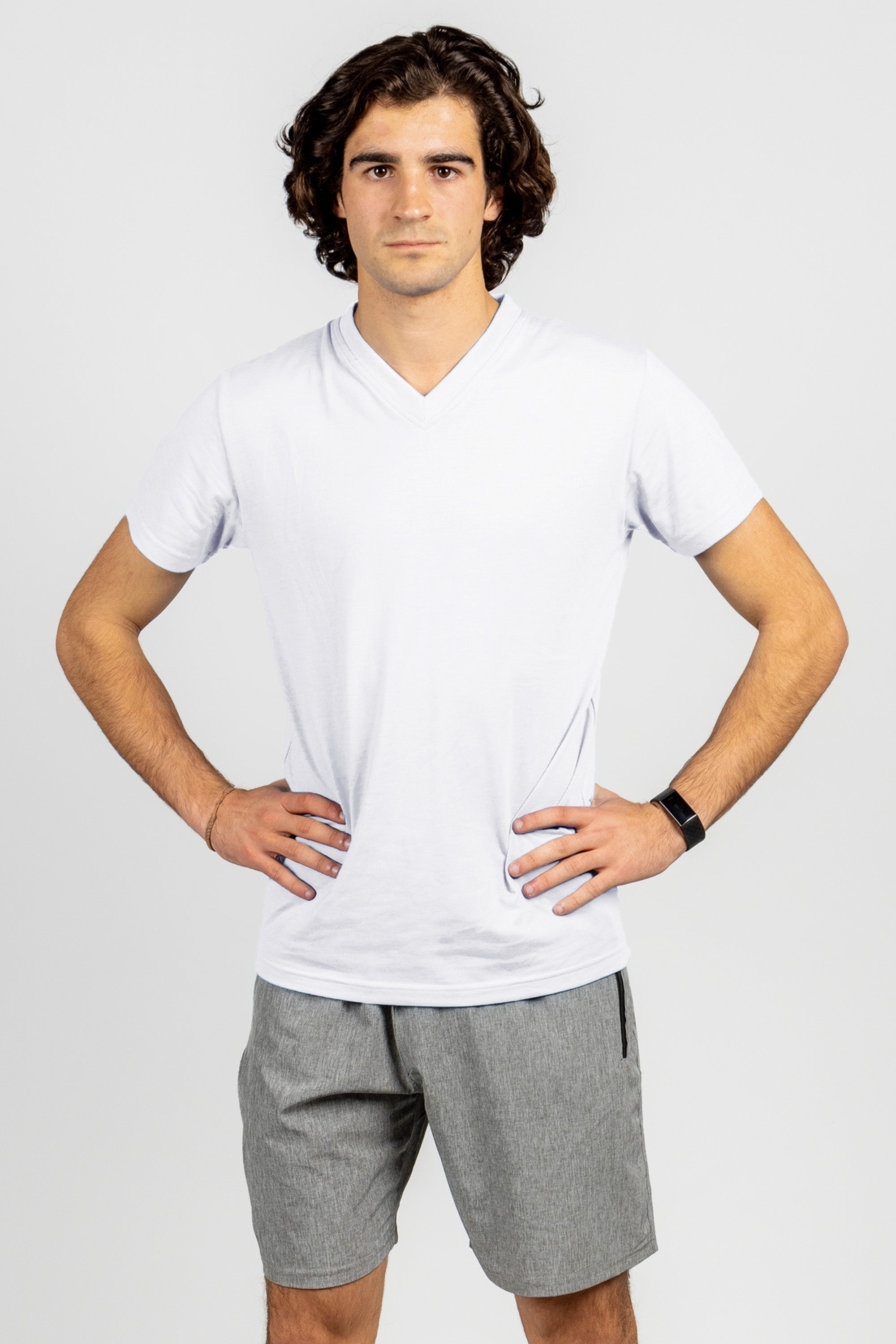 White V Neck Short Sleeve T-Shirts | Comfortable Half Sleeves V-Neck Shirts