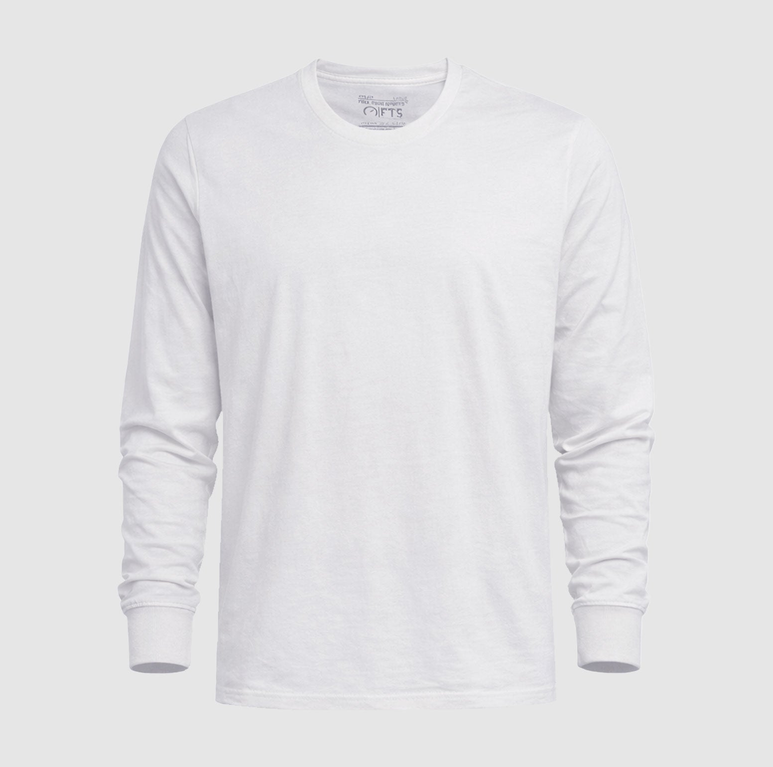 White Full Sleeve T-Shirt for Men and Women Premium Ribbed Cuffs