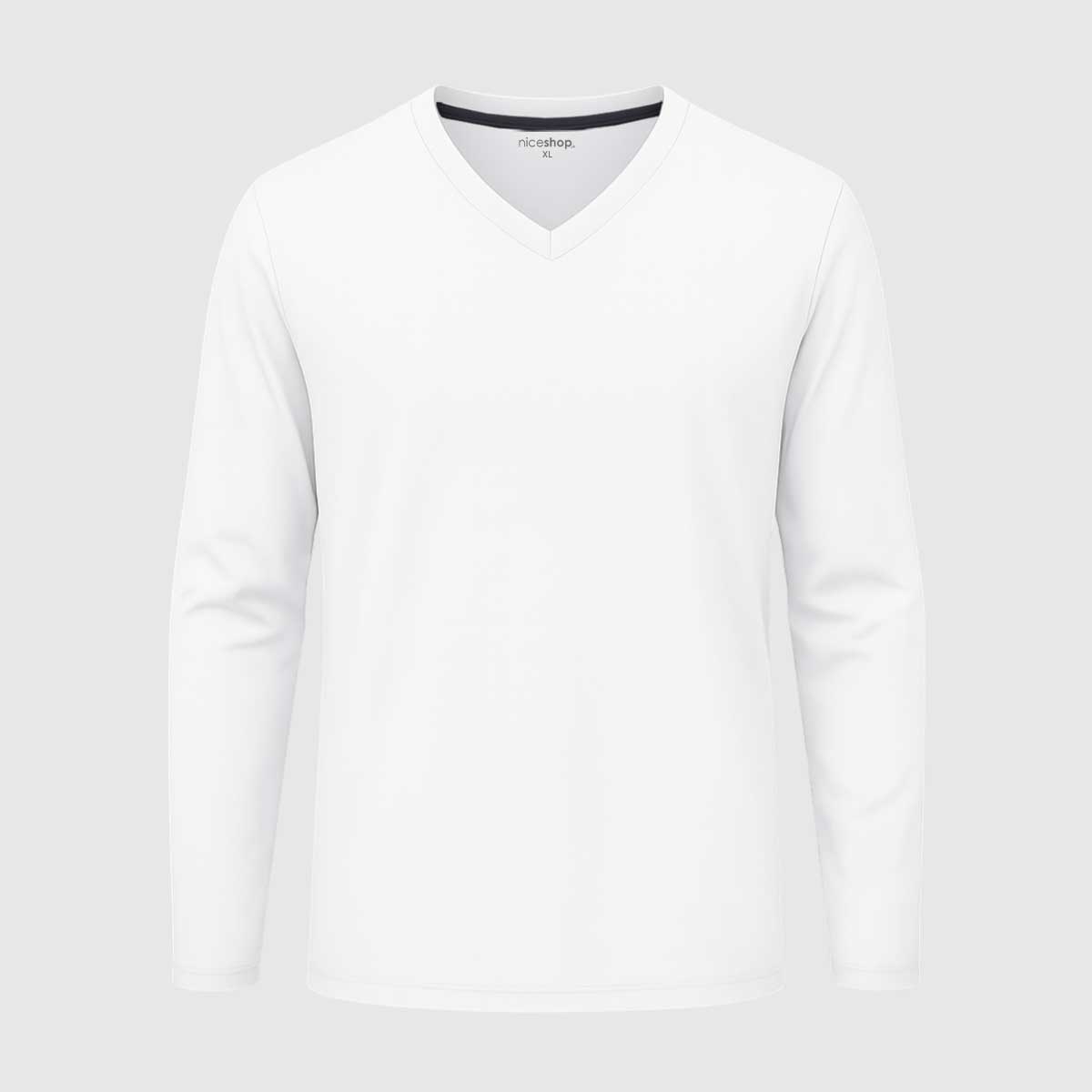 V-Neck Full Sleeve Shirt | White V Neck T-Shirts