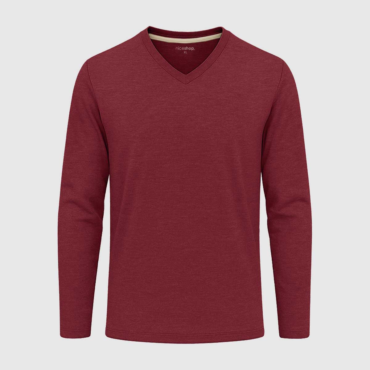 V-Neck Full Sleeve Shirt | Wine V Neck T-Shirts