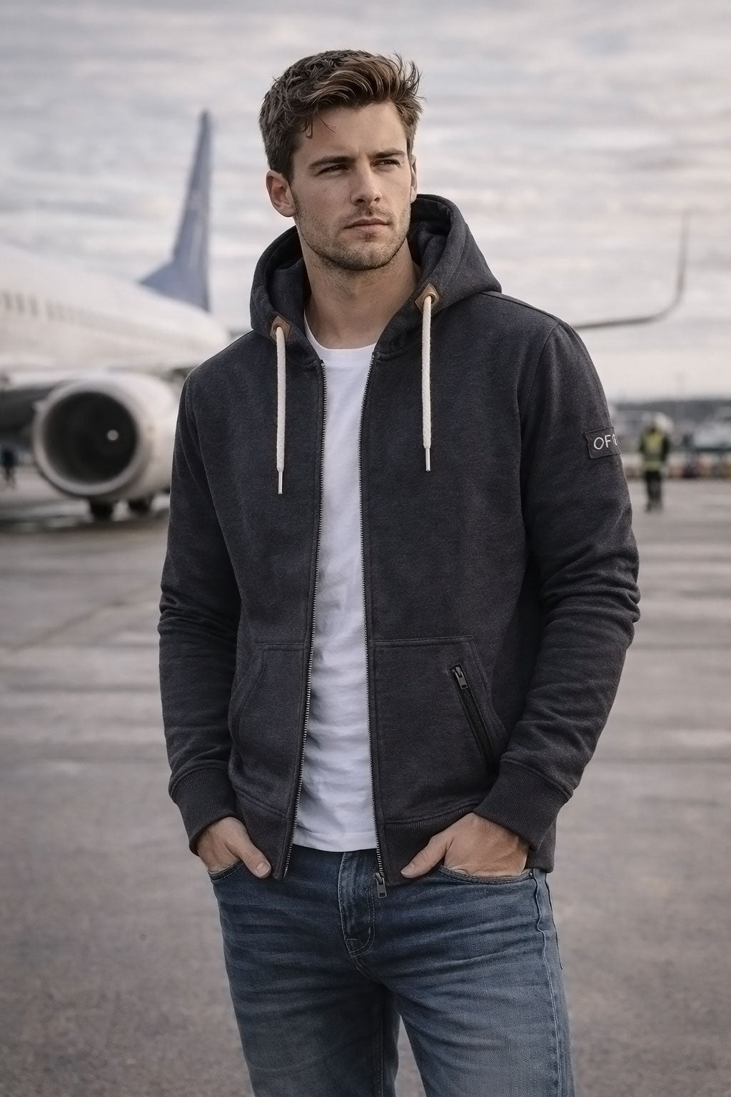 Charcoal Zip Hoodie for Men and Women - Hooded Zipper